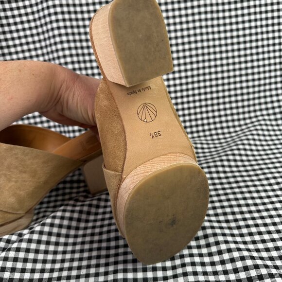 COCLICO Richie Heeled Neutral Beige Chunky Suede Clog EU Size 38.5 / US 8.5 - Picture 5 of 5